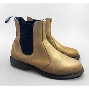 Dr Martens Flora Grey Beige Servo Leather Pull On‎ Ankle Boots Size 6